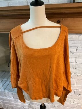 Urban Outfitters Rust Orange Strap-Detail Scoop-Neck Top